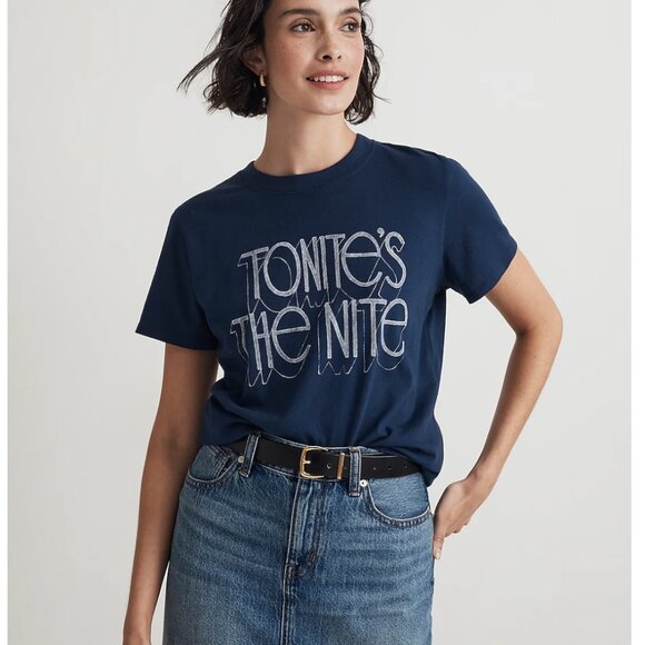 Madewell Tops - Tonite's The Nite Graphic Softfade Cotton Crewneck Relaxed Tee, NWT, size Med